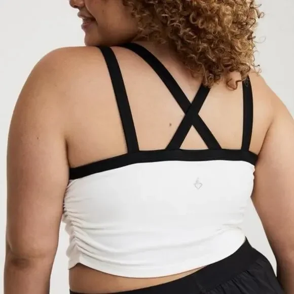 Torrid Performance Core Longline Active Bra Tank White/Black 4X NWT - Picture 3 of 10